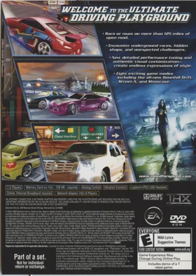 Need for Speed - Underground 2 box cover back